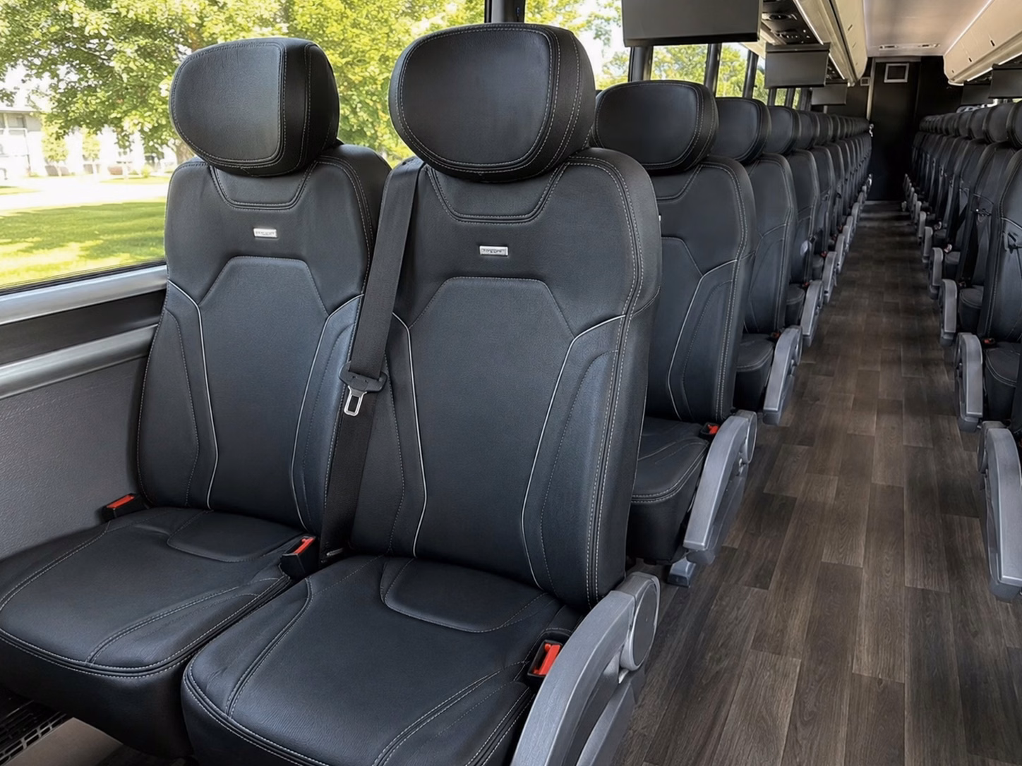 56 passenger charter bus inside